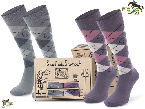 Zestaw podkolanówek SPDJ w pudełku - romby