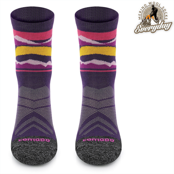 Skarpety trekkingowe TRE18 Everyday Merino - fioletowy zachód słońca
