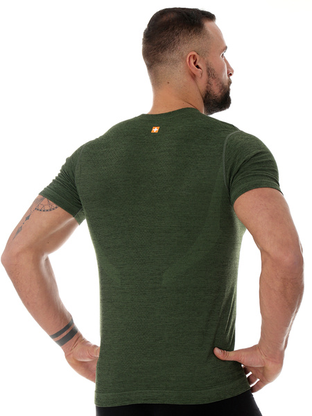 Termoaktywny T-shirt BRUBECK Outdoor Wool Pro zielony - Wilk