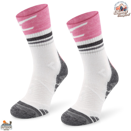 Skarpety trekkingowe TRE28 ClimaComfort TRAIL PRO - różówo/białe