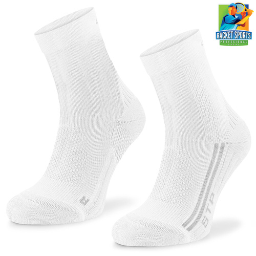 Bawełniane skarpety do sportów halowych i rakietowych STP - białe