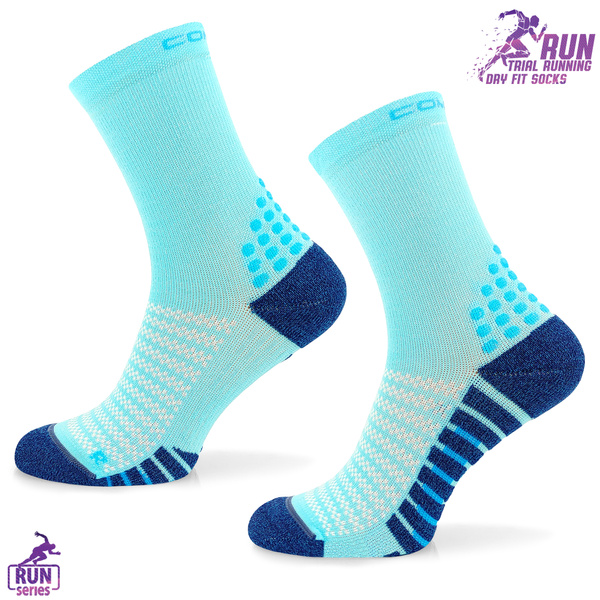 Skarpety do biegania z mikrofibrą RUN14 - jasno turkusowe