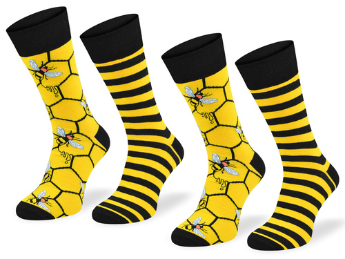 Zestaw kolorowych skarpetek SM1 2PAK - Pszczoły