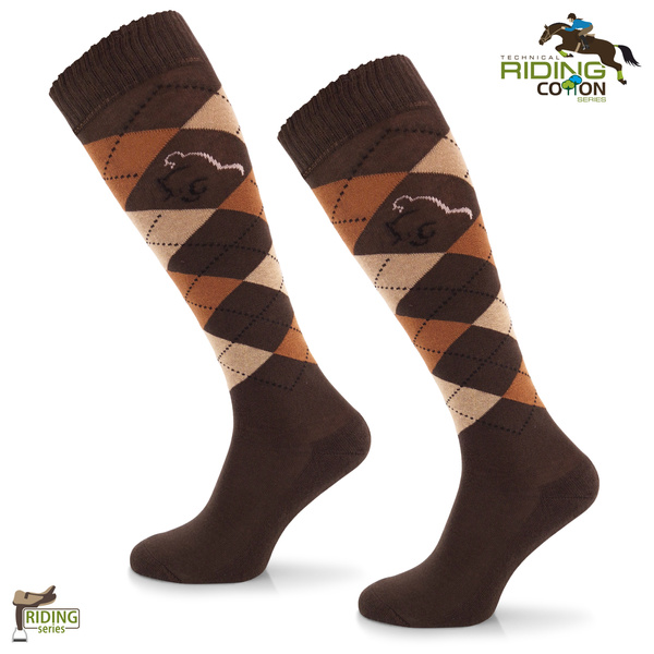 Podkolanówki jeździeckie SPDJ – w romby