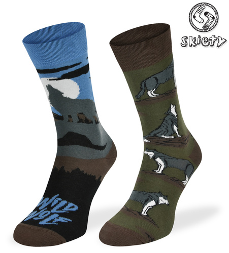 Kolorowe skarpetki – Wyjący Wilk, Wild Wolf