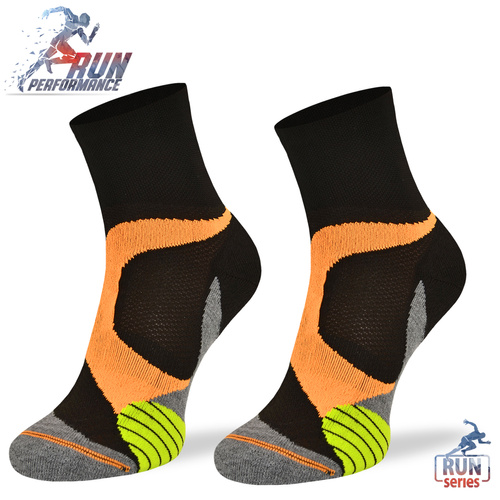 Skarpety do biegania RUN4 – Coolmax – black-orange