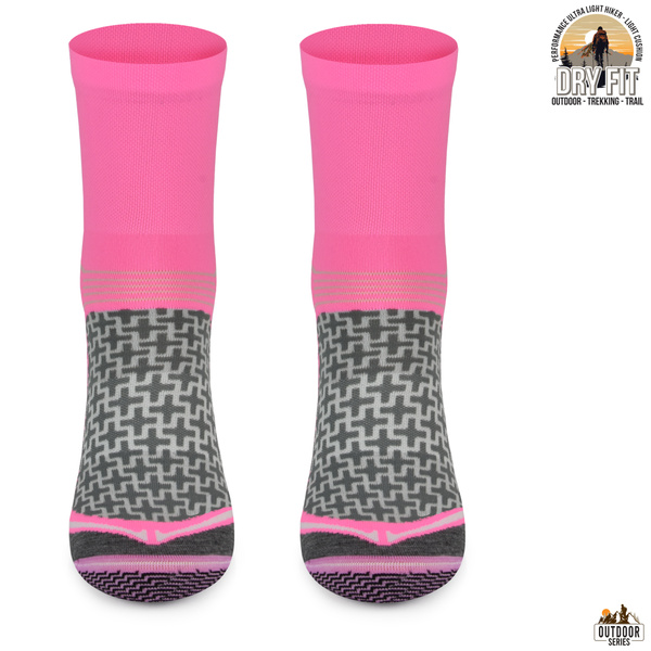 Letnie skarpety trekkingowe TREUL03 - neonowy róż