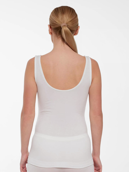 Koszulka damska na ramiączkach BRUBECK Comfort Merino - kremowa