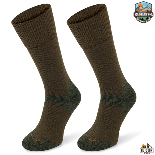 Grube zimowe skarpety trekkingowe TRE9 - khaki