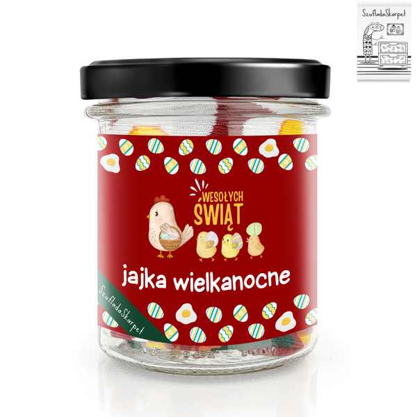 Zestaw prezentowy w słoiku - skarpety Jaja Wielkanocne