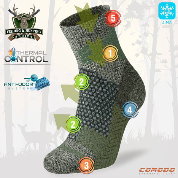 Zimowe skarpety myśliwskie CCS - kamuflaż