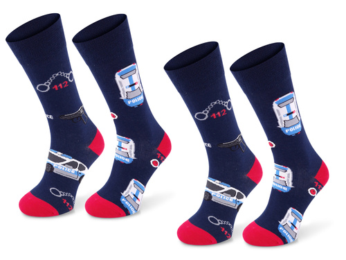 Zestaw kolorowych skarpetek SM1 2PAK - Policja