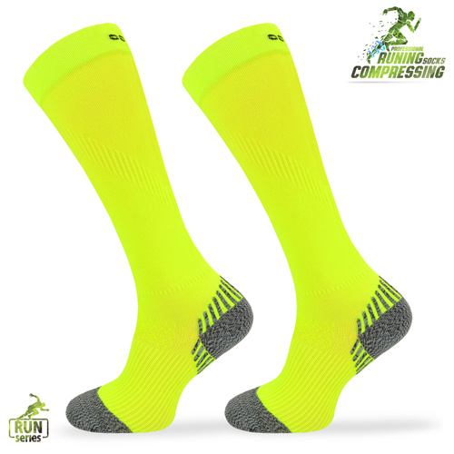 Długie skarpety kompresyjne Comodo SSC żółte fluo