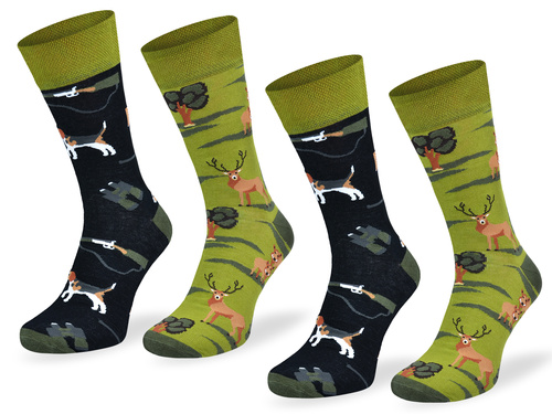 Zestaw kolorowych skarpetek SM1 2PAK - Polowanie