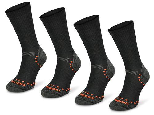 Zestaw skarpet trekkingowych STAL - 50% merino i alpaki - czarne / 2PAK