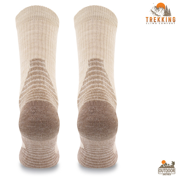 Skarpety trekkingowe TRE31 ClimaControl z wełną merino - beżowe