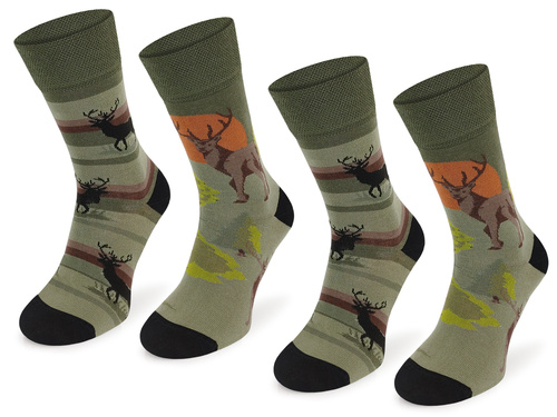 Zestaw kolorowych skarpetek SM1 2PAK - Jelenie
