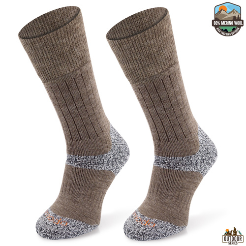 Grube zimowe skarpety trekkingowe TRE9 - brązowe