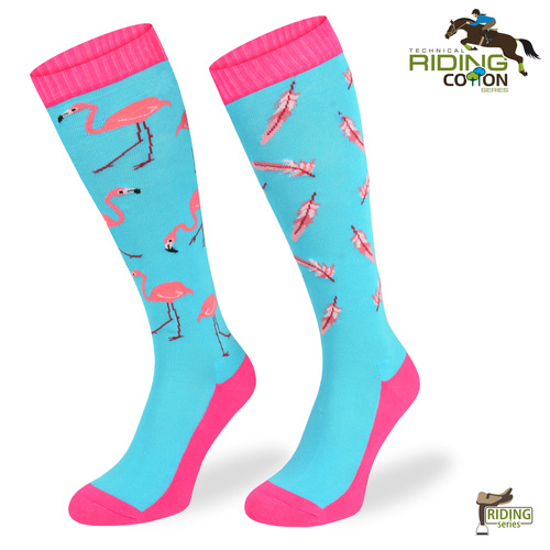 Podkolanówki jeździeckie – Flamingi