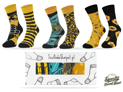 Zestaw skarpetek – Miodek + Pantera + Słoneczniki