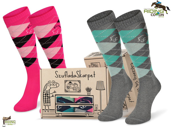 Zestaw podkolanówek SPDJC w pudełku - romby