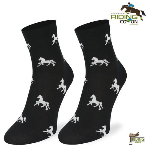 Skarpetki jeździeckie SDJ - czarne