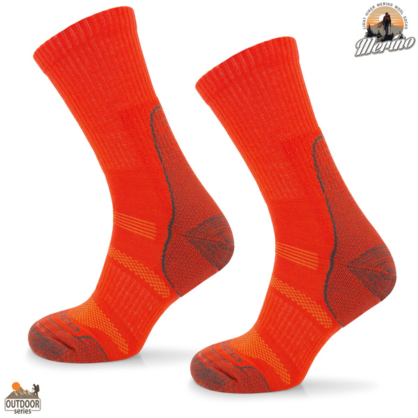 Skarpety trekkingowe COMODO TRE12 - 70% merino - pomarańczowe