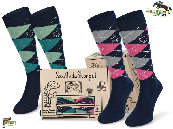 Zestaw podkolanówek SPDJC w pudełku - romby