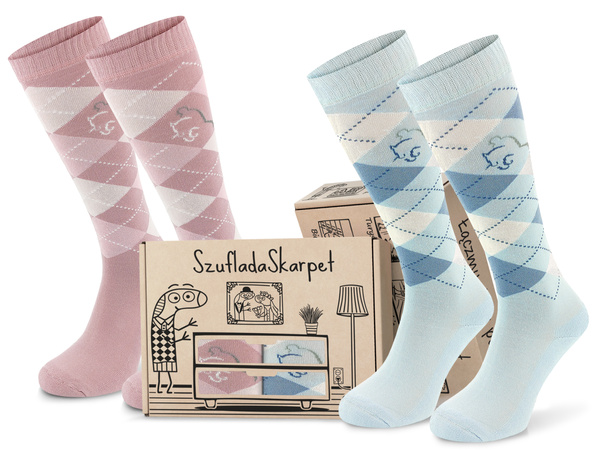 Zestaw podkolanówek SPDJ w pudełku - romby