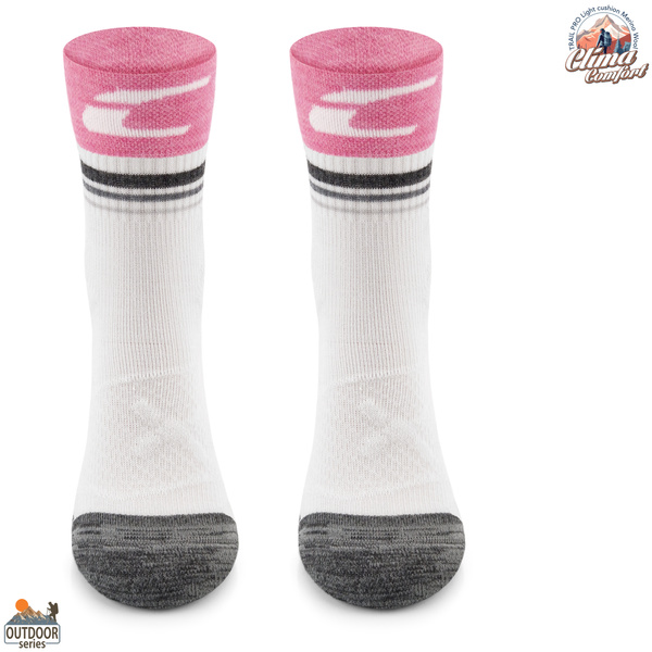 Skarpety trekkingowe TRE28 ClimaComfort TRAIL PRO - różówo/białe