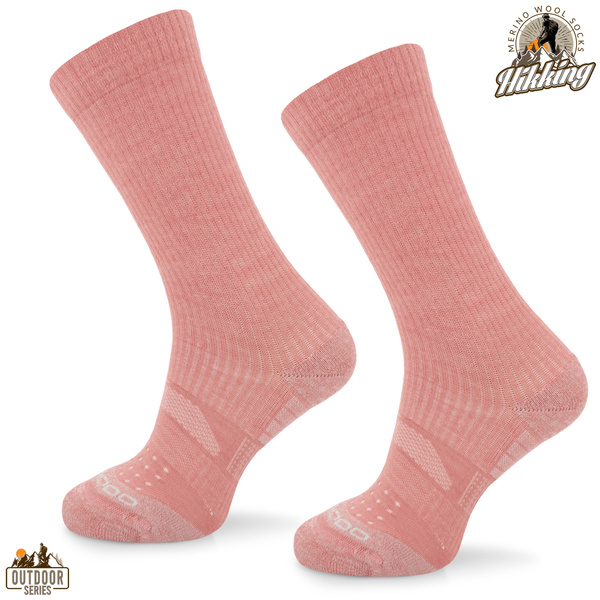Skarpety trekkingowe TRE20 - 38% wełny merino - koralowy