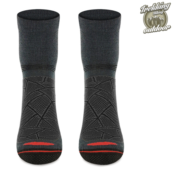 Zestaw skarpet trekkingowych TREUL02 - 70% merino - grafitowe / 2 PAK