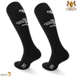 Podkolanówki jeździeckie SPDH - czarne - wzór "Rozmawiam z koniem"