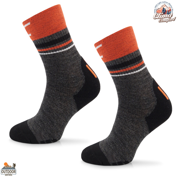 Skarpety trekkingowe TRE28 ClimaComfort TRAIL PRO - pomarańczowo/szare