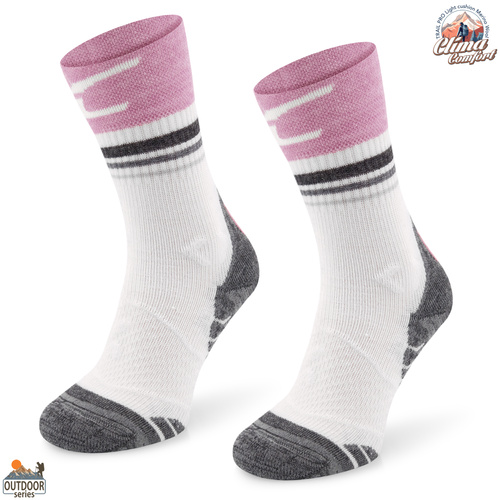 Skarpety trekkingowe TRE28 ClimaComfort TRAIL PRO - fioletowo/białe