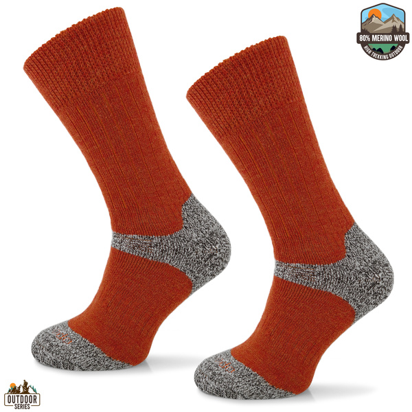 Grube zimowe skarpety trekkingowe TRE9  - rude