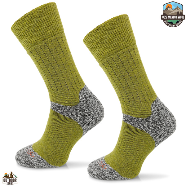 Grube zimowe skarpety trekkingowe TRE9 - zielone