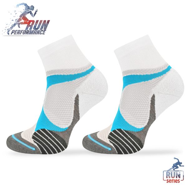 Skarpety do biegania RUN4 – Coolmax – white-blue