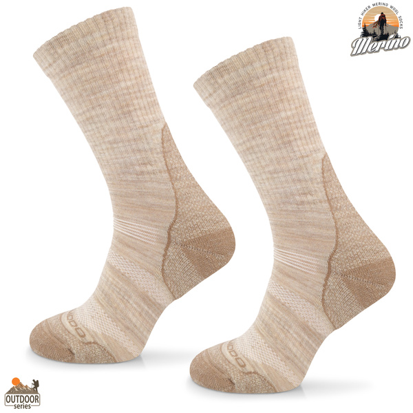 Skarpety trekkingowe COMODO TRE12 - 70% merino - beżowe