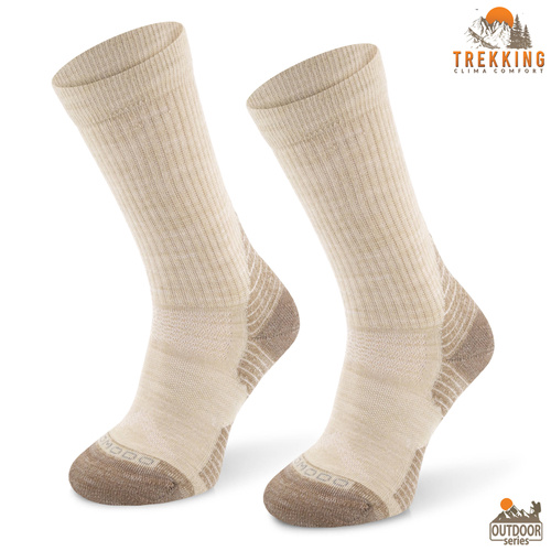 Skarpety trekkingowe TRE31 ClimaControl z wełną merino - beżowe