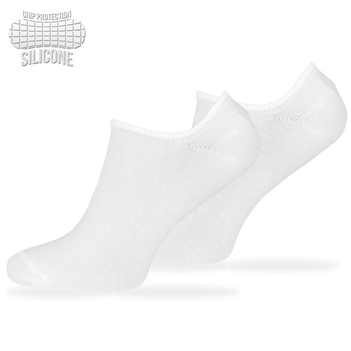Bawełniane stopki z silikonem - białe