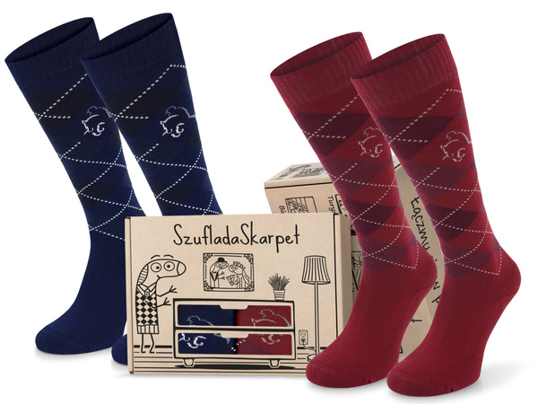 Zestaw podkolanówek SPDJ w pudełku - romby