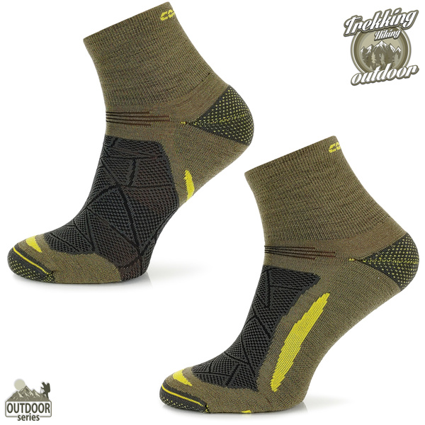 Skarpety trekkingowe TREUL02 - 70% merino - khaki