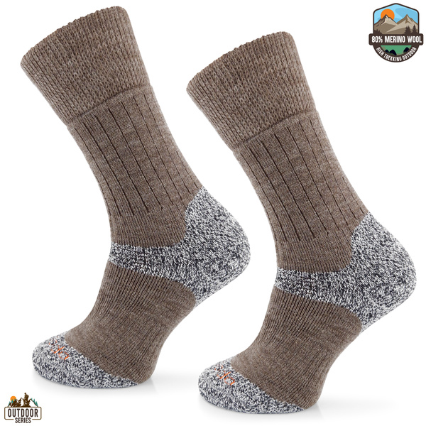 Grube zimowe skarpety trekkingowe TRE9 - brązowe
