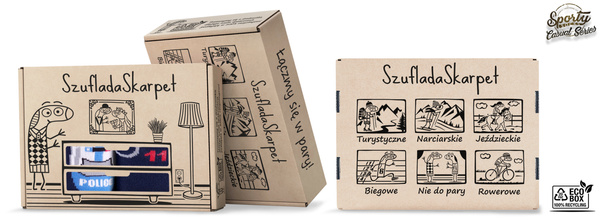 Zestaw 2 par kolorowych skarpetek w pudełku prezentowym POLICJA