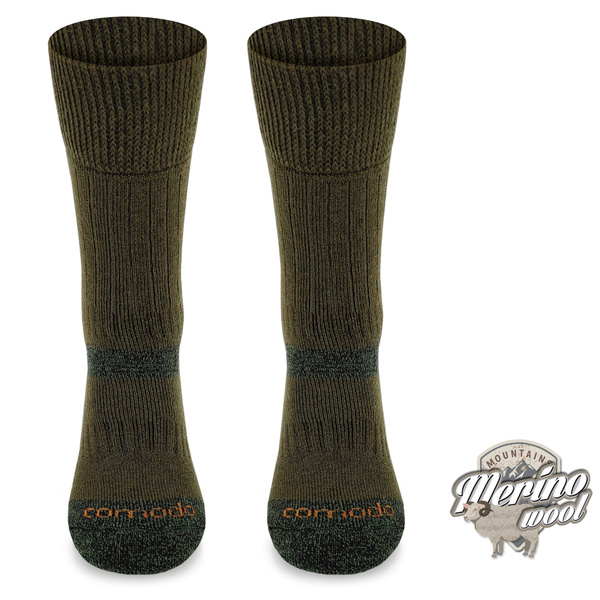 Grube zimowe skarpety trekkingowe TRE9 - khaki
