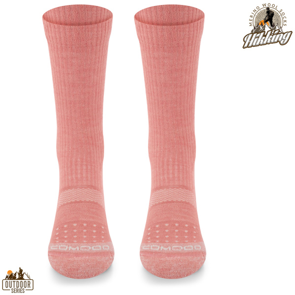 Skarpety trekkingowe TRE20 - 38% wełny merino - koralowy