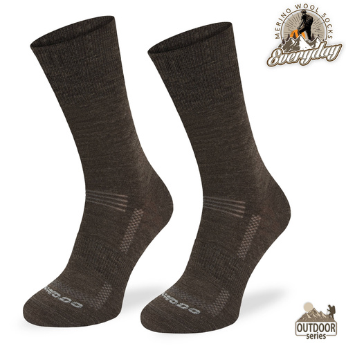 Skarpety trekkingowe TRE16 Everyday Merino - brązowe
