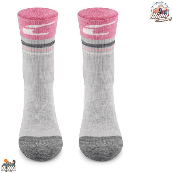 Skarpety trekkingowe TRE28 ClimaComfort TRAIL PRO - różowo/szare