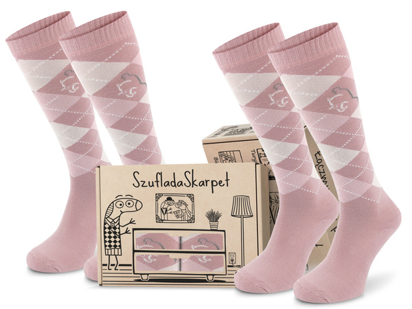 Zestaw podkolanówek SPDJ w pudełku - romby